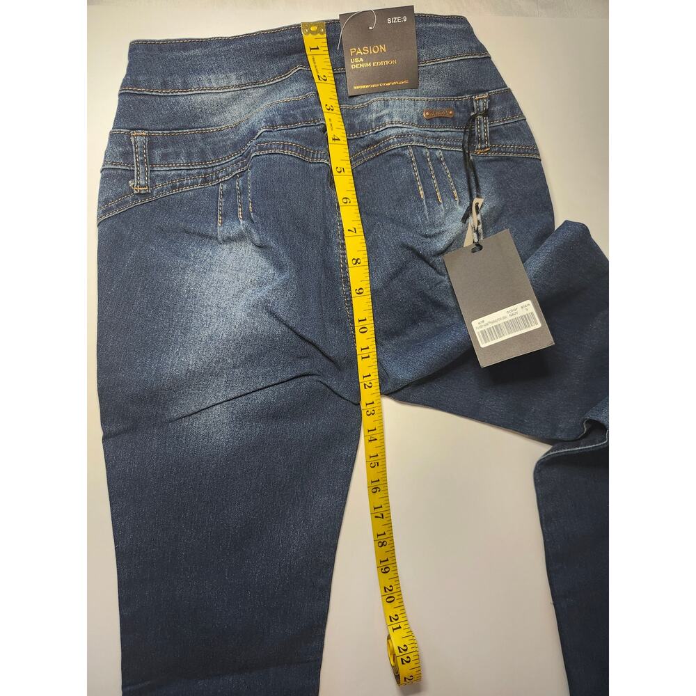 Pasion NWT Women’s High Waist Skinny Jeans Medium Wash Sz 9 Streetwear - Picture 5 of 8